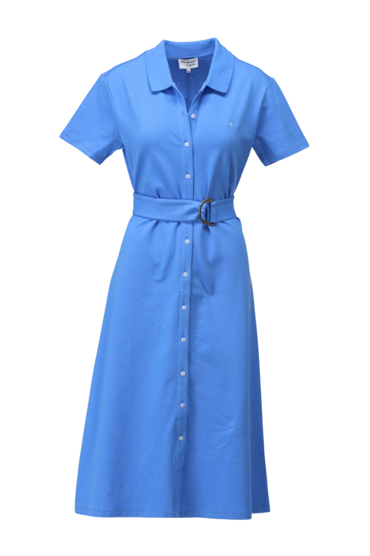Midijurk polo met knoopjes van You're My Lobster by K-design, Marina C757L, met korte mouwen en stijlvolle pasvorm.