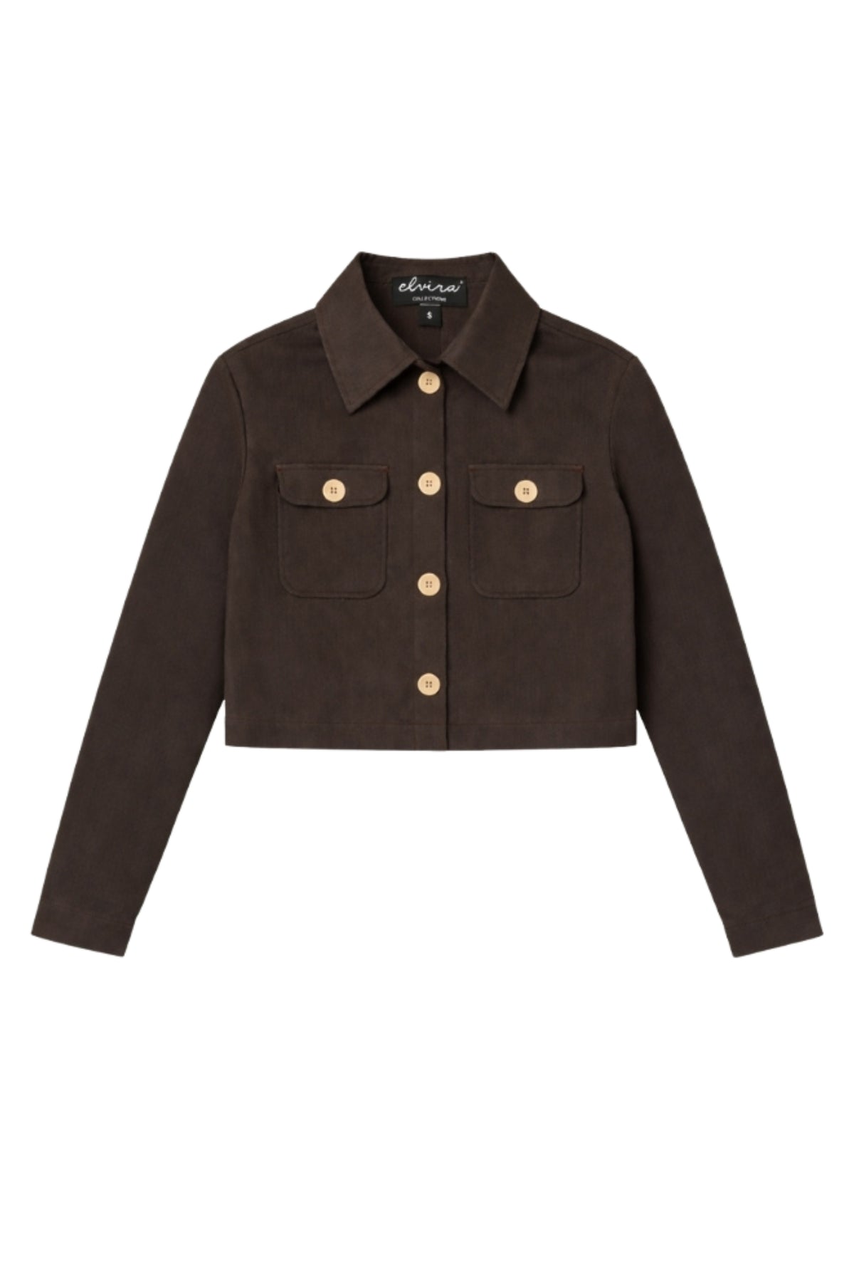 Laarzen in bruine Loa Mocha jas van Elvira Casuals met capuchon en knopen, gedragen door een model op een straat.