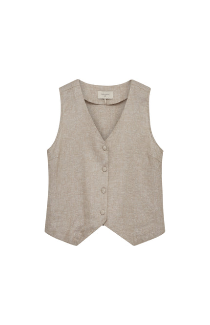 Freequent Gilet Fqlavasi Sand Melange Silver 208145 Stretchshop.nl