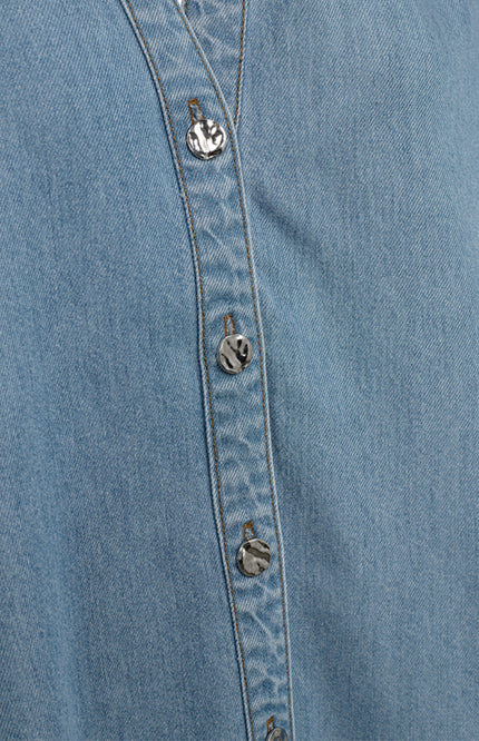 Freequent Blouse Fqmilo Light Blue Denim 207843 Stretchshop.nl