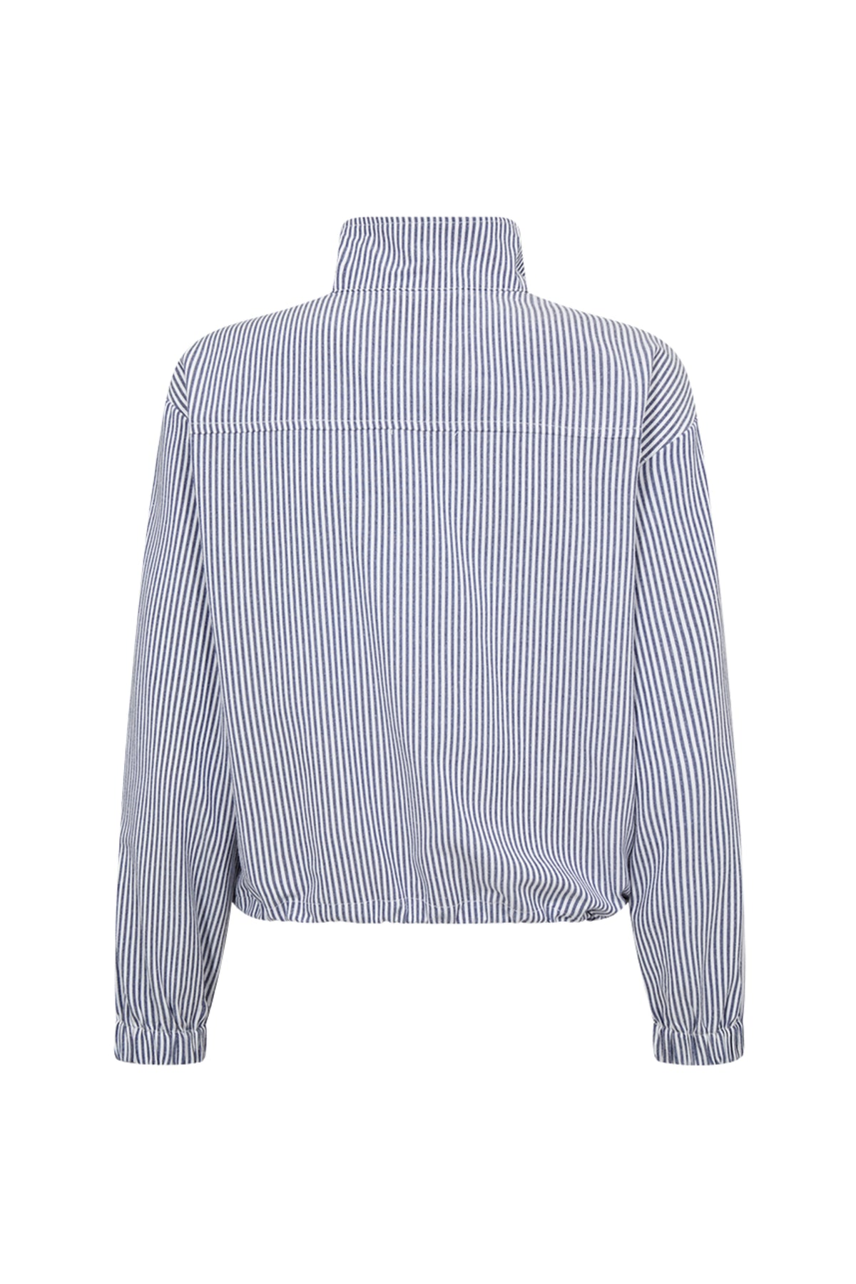 Laarzen in navyblauw en offwhite met stijlvolle details, gemaakt door Freequent, getoond op een model.