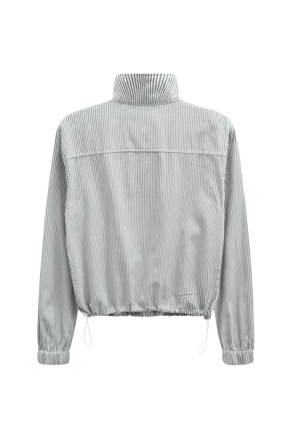 Donkere bosgroene Freequent jacket Fqkaro Star Offwhite met patroon en ritsdetails, getoond in close-up beeld.