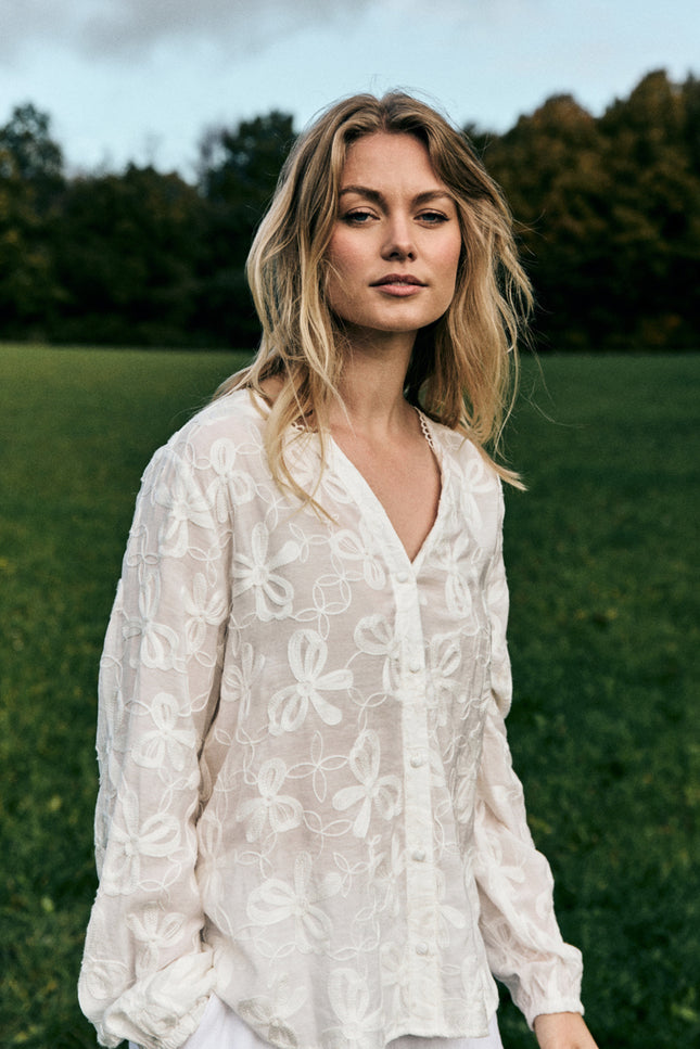 Freequent Blouse Fqrandy Star Offwhite 207729 Stretchshop.nl