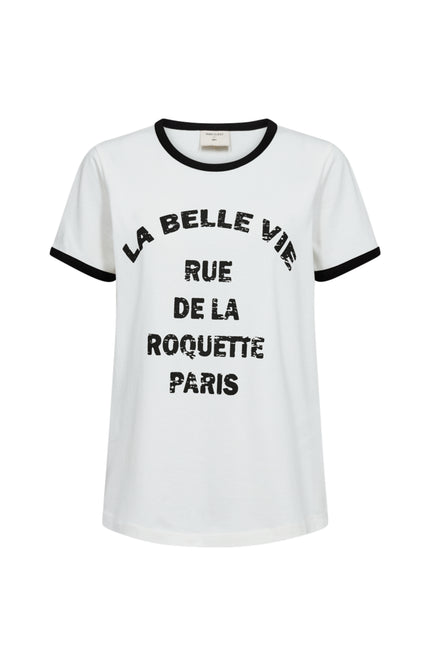 Freequent T-shirt Fqfenjal Star Offwhite Black 207658 Stretchshop.nl