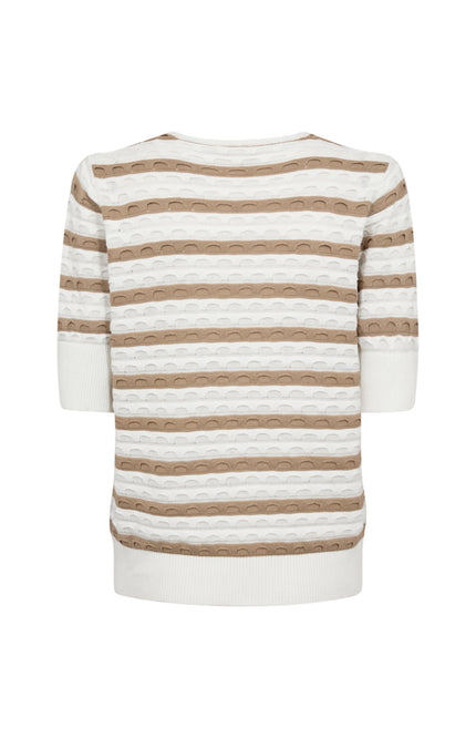 Freequent Trui Fqdodo Stripe Star Offwhite Silver Mink 207671 Stretchshop.nl