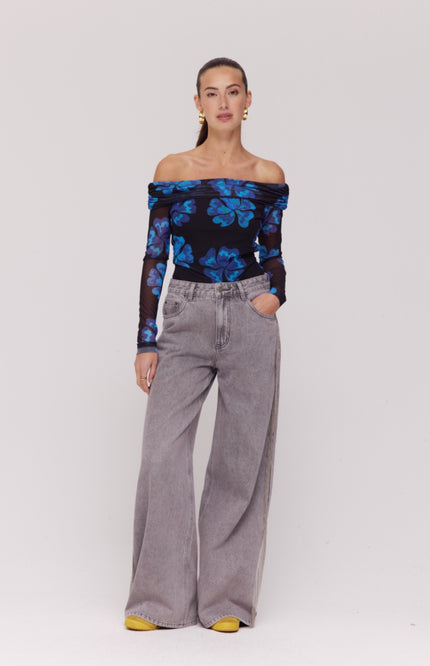 Top Jenny Blue Bloom SS6T501