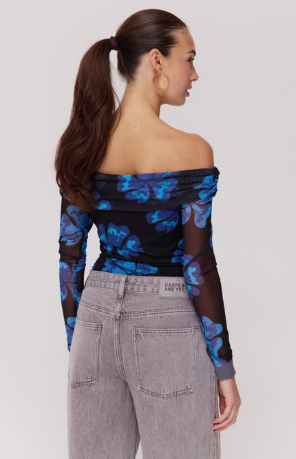 Top Jenny Blue Bloom SS6T501