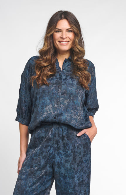 Zoso Blouse Vera Blue Denim 261 Stretchshop.nl