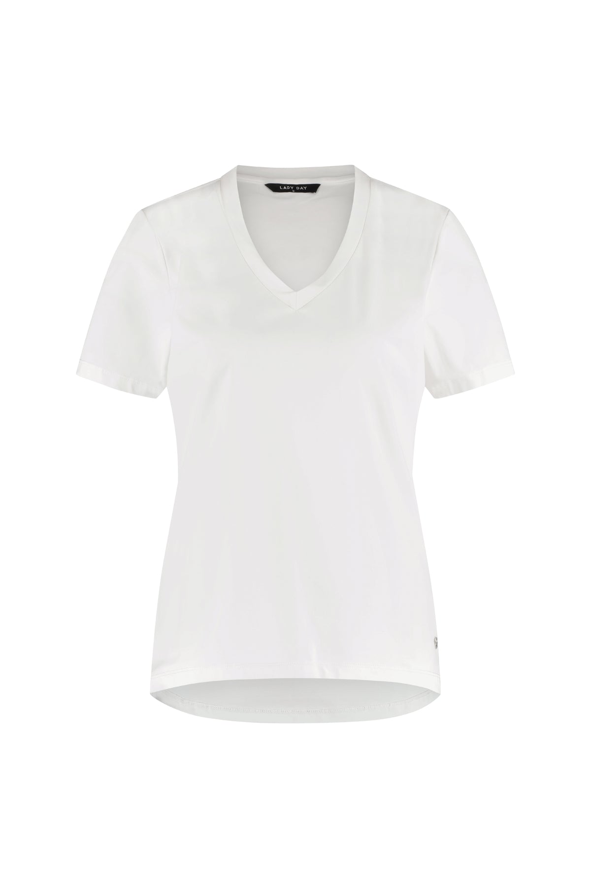 Lady Day travel T-shirt Tyler offwhite, casual en comfortabel, met een eenvoudige ronde hals en zachte stof, zichtbaar op de afbeelding.