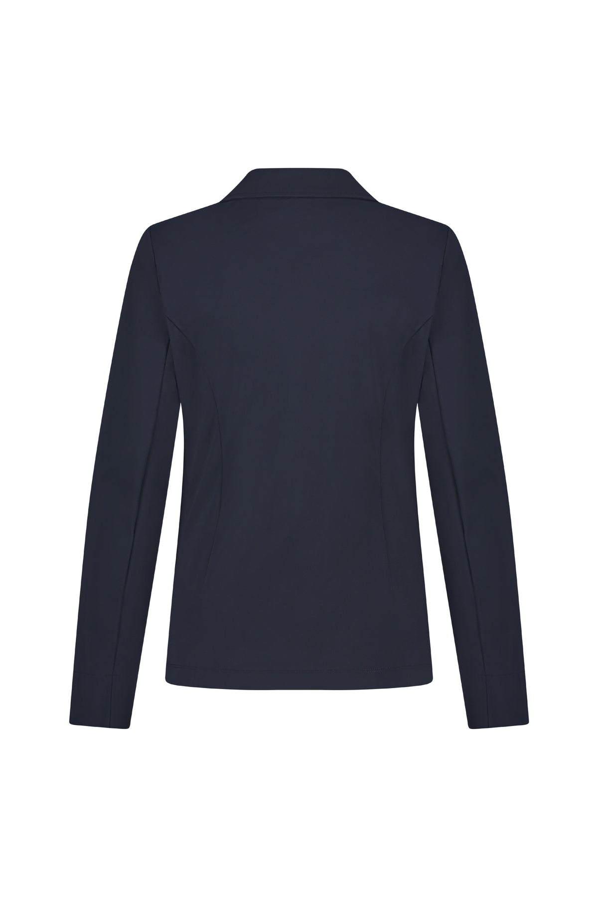 Lady Day Travel Blazer Billy in blauw, stijlvolle damesjas met rechte pasvorm en knoopsluiting, geschikt voor reizen en casual gekleed.