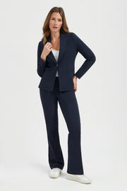 Lieve Lady Day Travel Broek Poppy blauw met comfortabele pasvorm en elastische taille, geschikt voor reizen en casual dragen.