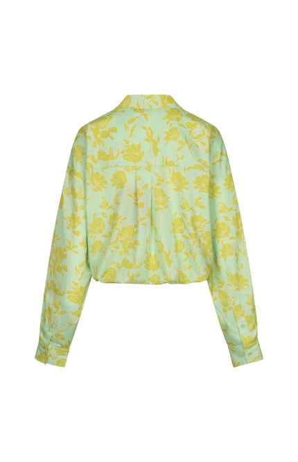 Studio Amaya Blouse Lilou Multi Print Green Stretchshop.nl