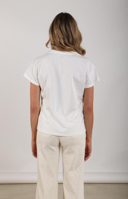 Nukus T-shirt Rowena Offwhite Sand NKS04018 Stretchshop.nl