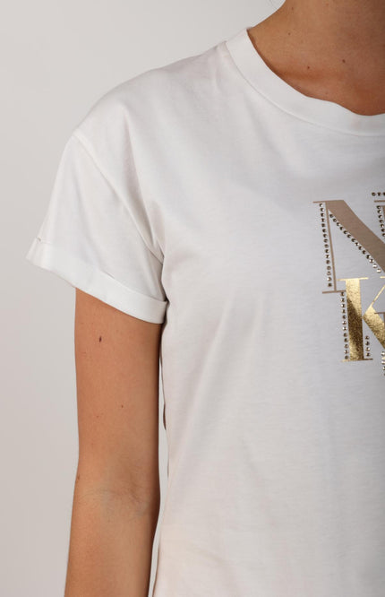 Nukus T-shirt Rowena Offwhite Sand NKS04018 Stretchshop.nl