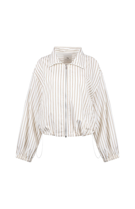 Nukus Jacket Jade Stripe Offwhite Sand NKS13088 Stretchshop.nl