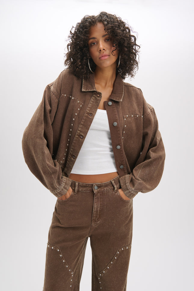 Refined Department Jacket Honni Brown R2602473889 Stretchshop.nl