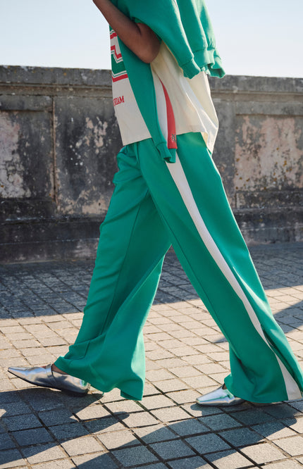 POM Amsterdam Broek Stripe Wander Green SP9476 Stretchshop.nl