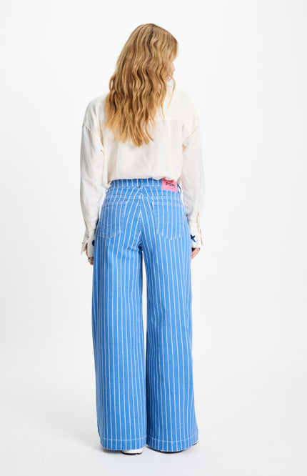 POM Amsterdam Jeans Denim Stripes Blue SP9519 Stretchshop.nl