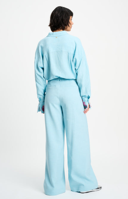 POM Amsterdam Pants Jess Blue Mist SP9516 Stretchshop.nl