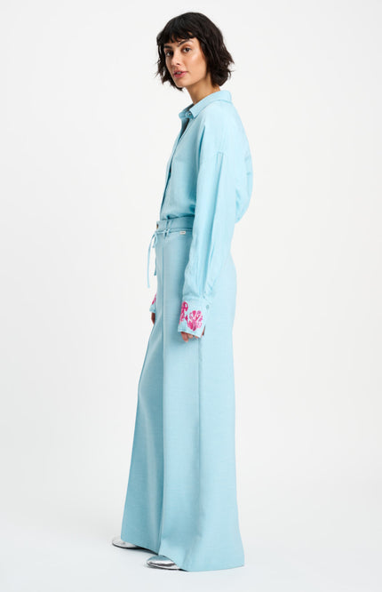 POM Amsterdam Pants Jess Blue Mist SP9516 Stretchshop.nl