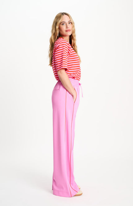 POM Amsterdam Broek Colourblock Cheering Pink SP9514 Stretchshop.nl