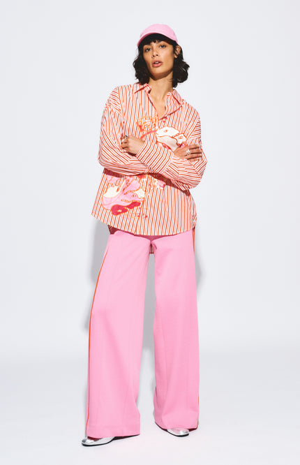 POM Amsterdam Broek Colourblock Cheering Pink SP9514 Stretchshop.nl