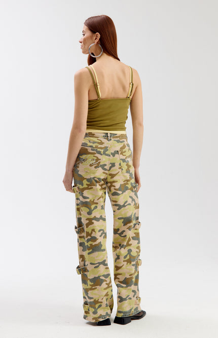 Harper & Yve Jeans Bella Green Camo SS6D100 Stretchshop.nl