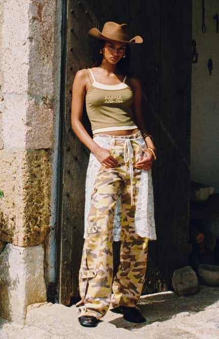 Harper & Yve Jeans Bella Green Camo SS6D100 Stretchshop.nl