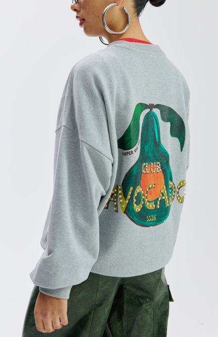 Harper & Yve Sweater Clubavocado Grey Melee SS6Y502 Stretchshop.nl