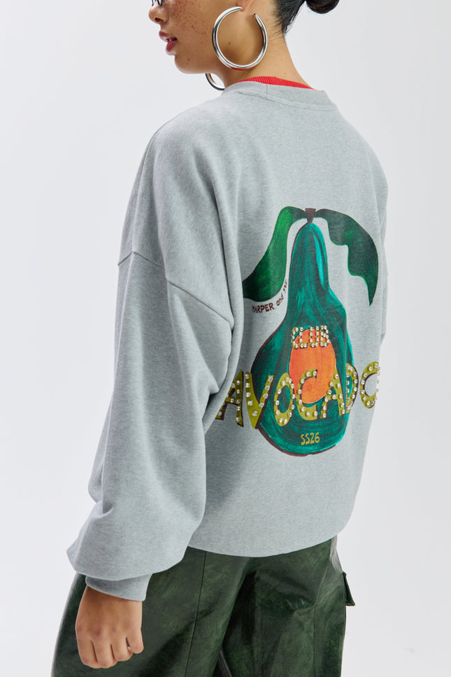 Harper & Yve Sweater Clubavocado Grey Melee SS6Y502 Stretchshop.nl