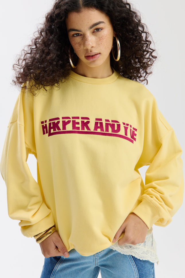 Harper & Yve Sweater Lex Light Yellow SS6Y503 Stretchshop.nl