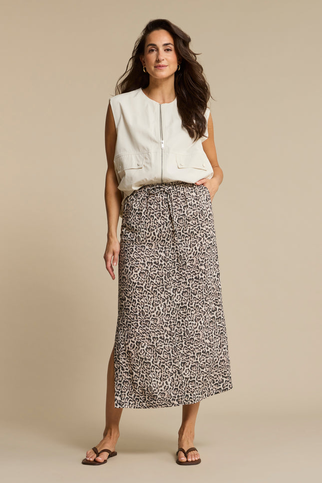 Red Button Rok Indie Linen Leopard Pebble SRB4881 Stretchshop.nl