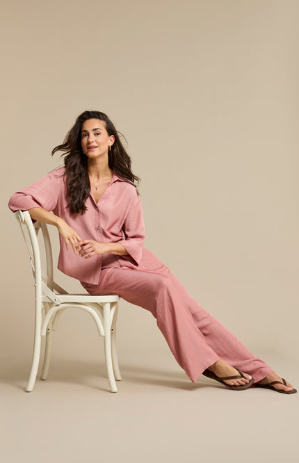 Red Button Broek Colette Yoke Shine Rosewood SRB4828 Stretchshop.nl