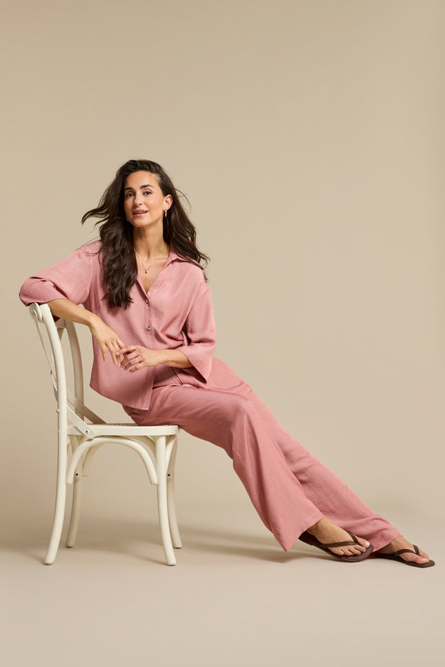 Red Button Broek Colette Yoke Shine Rosewood SRB4828 Stretchshop.nl