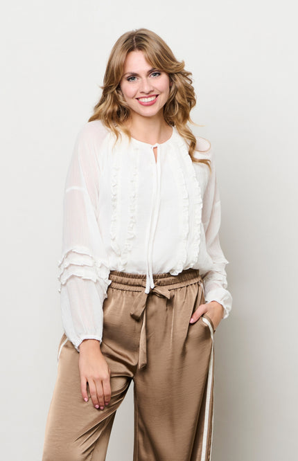 &Co woman Blouse Willeke Offwhite BL424 Stretchshop.nl