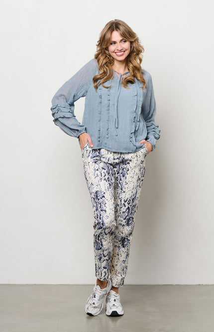 &Co woman Blouse Willeke Dark Slate BL424 Stretchshop.nl