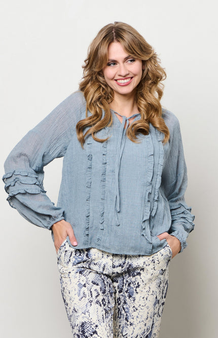 &Co woman Blouse Willeke Dark Slate BL424 Stretchshop.nl