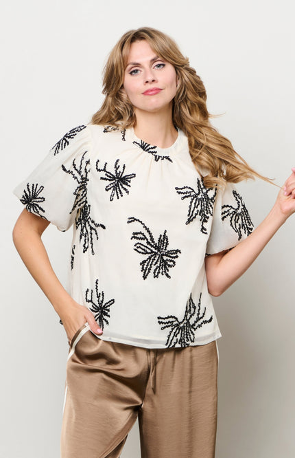 &Co woman Blouse Wyanne Beige BL425 Stretchshop.nl