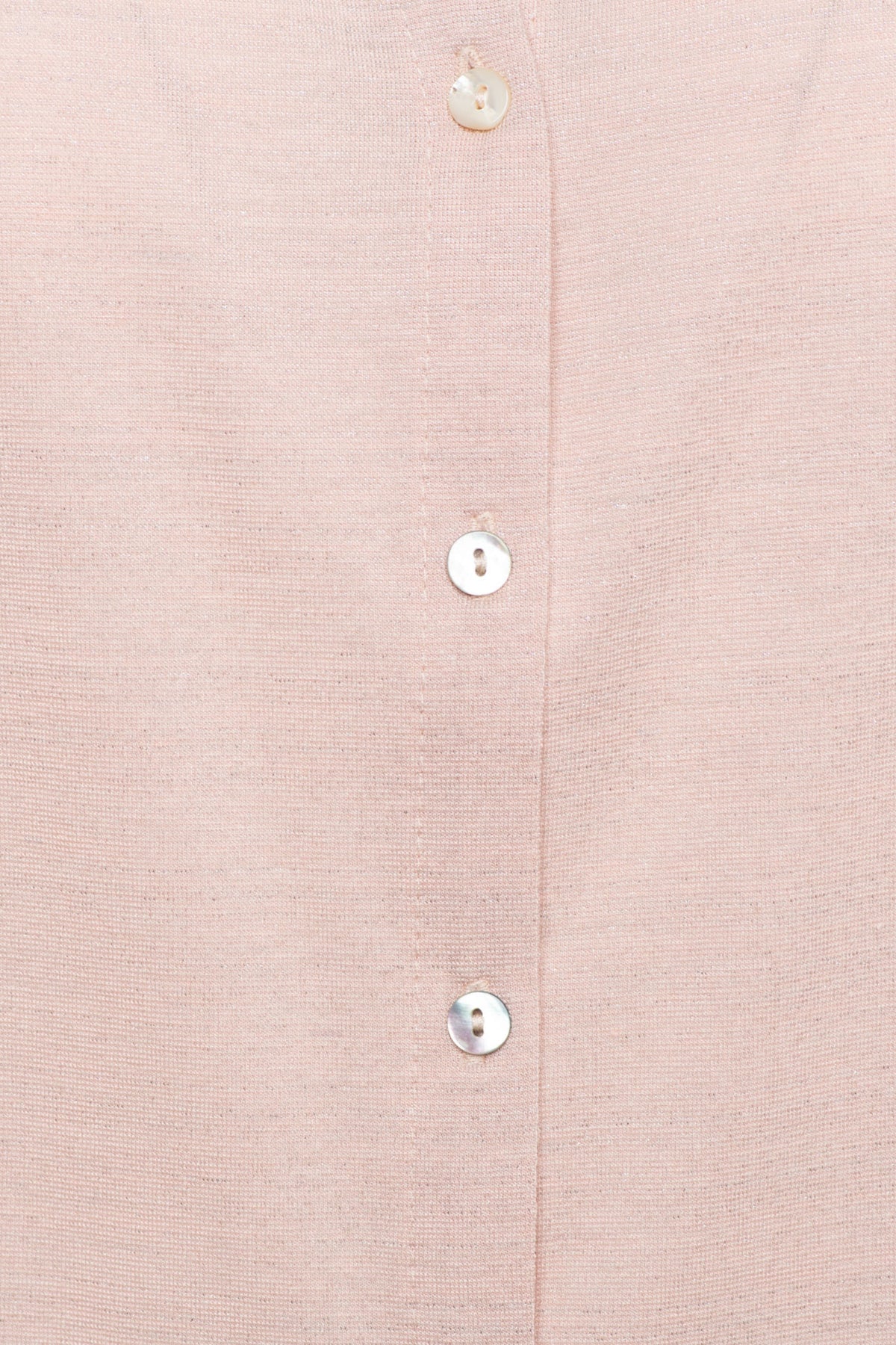 Lichte roze blouse Vanity Pale Pink van &Co woman, getoond in close-up met knopen en zachte stoftextuur
