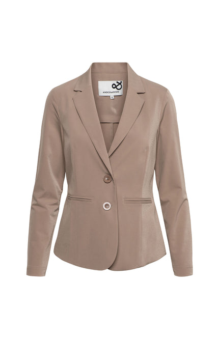 &Co woman Travel Blazer Phileine Taupe BZ110 Stretchshop.nl