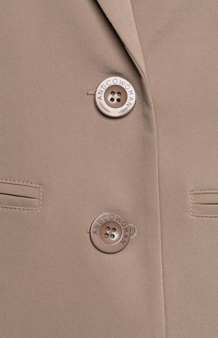 &Co woman Travel Blazer Phileine Taupe BZ110 Stretchshop.nl