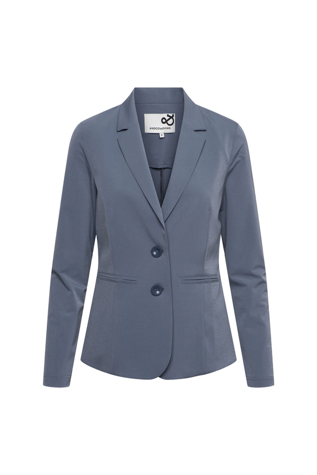 &Co woman Travel Blazer Phileine Dark Slate BZ110 Stretchshop.nl