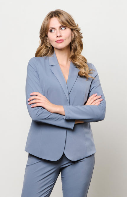 &Co woman Travel Blazer Phileine Dark Slate BZ110 Stretchshop.nl