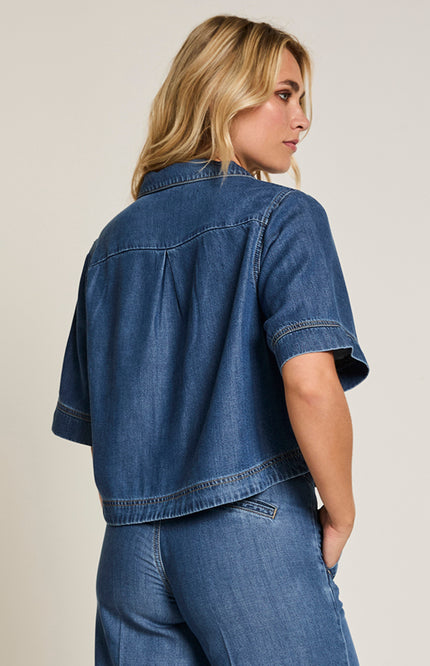 Para Mi Blouse Belle Lyocell Blue SS261266380 Stretchshop.nl