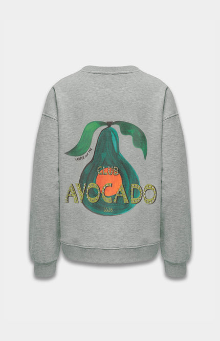 Harper & Yve Sweater Clubavocado Grey Melee SS6Y502 Stretchshop.nl