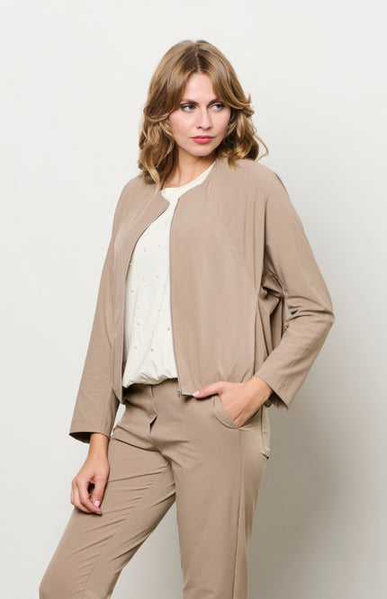 &Co woman Jacket Pihla Taupe JA157 Stretchshop.nl