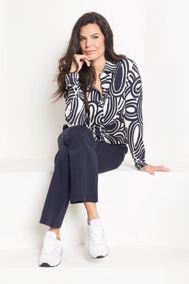 Zoso Blouse Natalia Kit Night Blue 261 Stretchshop.nl