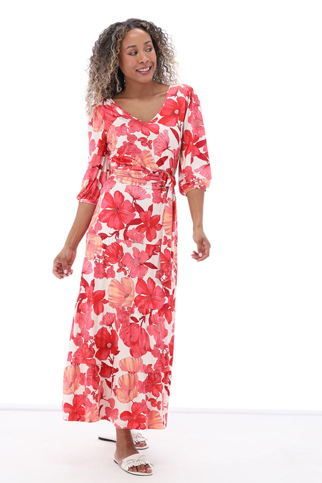 K-design Jurk Maxi Met Design C114-P123 Stretchshop.nl