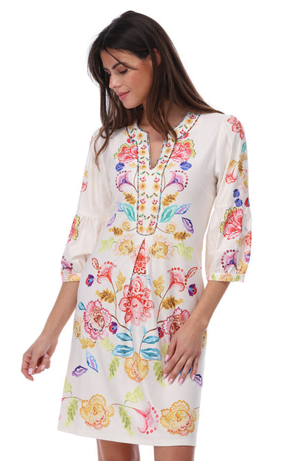 K-design Jurk Met Design C408-P134 Stretchshop.nl