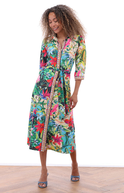 K-design Jurk Maxi Met Design C410-P135 Stretchshop.nl